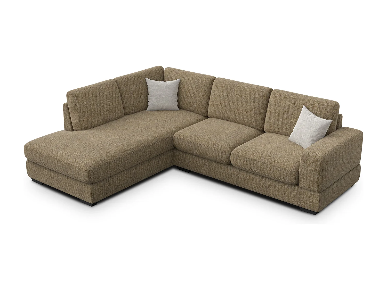 Canapé d'angle gauche 5 places OTTO, tissu taupe