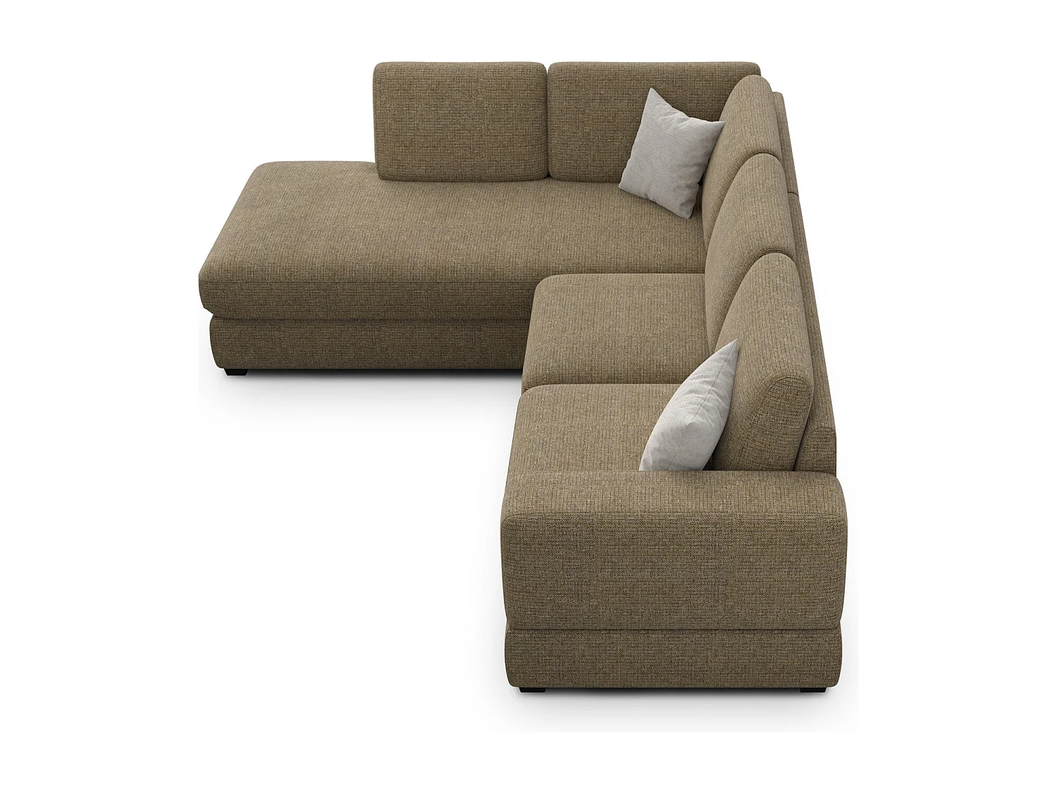 Canapé d'angle gauche 5 places OTTO, tissu taupe