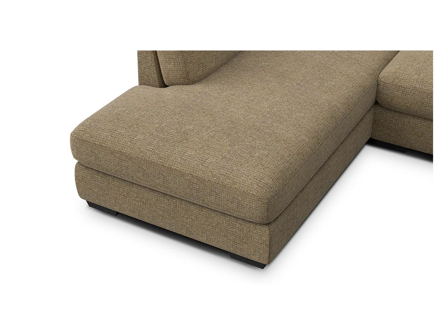 Canapé d'angle gauche 5 places OTTO, tissu taupe
