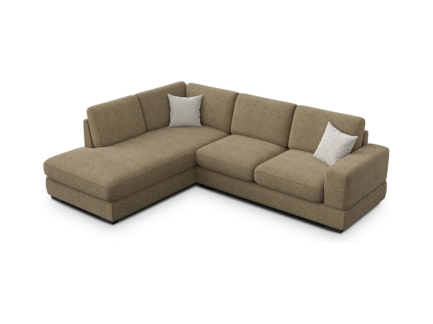 Canapé d'angle gauche 5 places OTTO, tissu taupe