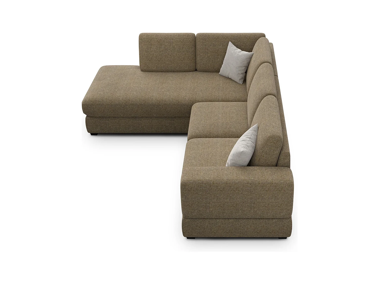 Canapé d'angle gauche 5 places OTTO, tissu taupe