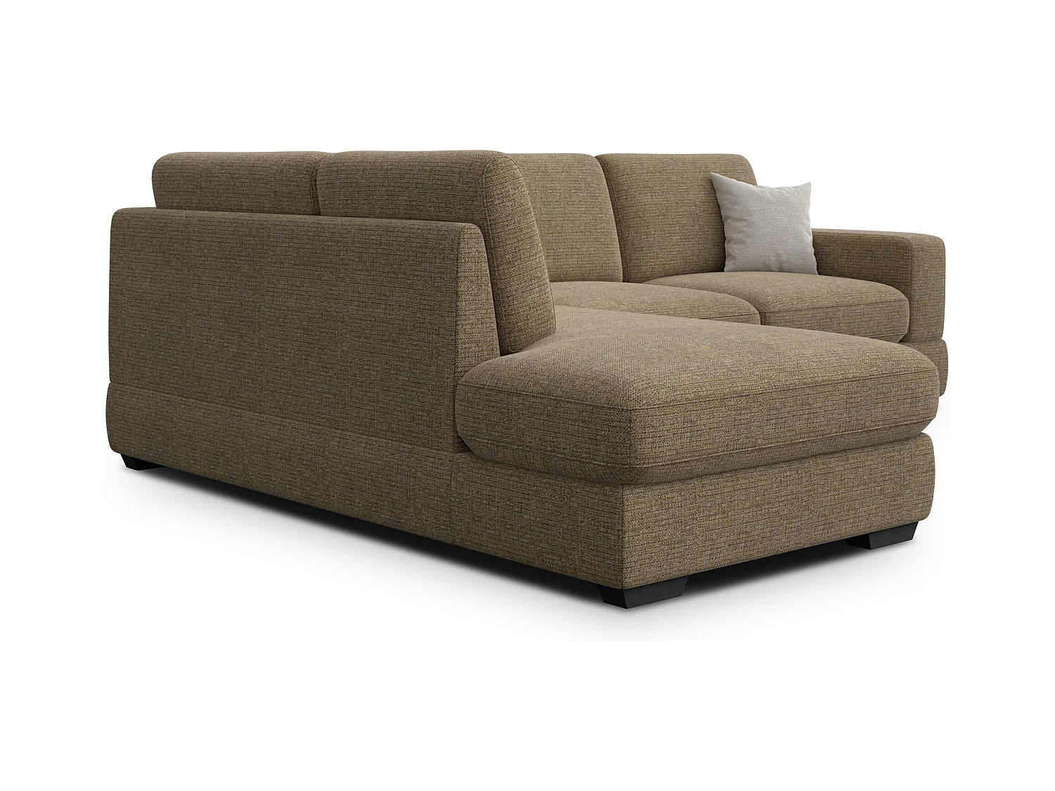 Canapé d'angle gauche 5 places OTTO, tissu taupe