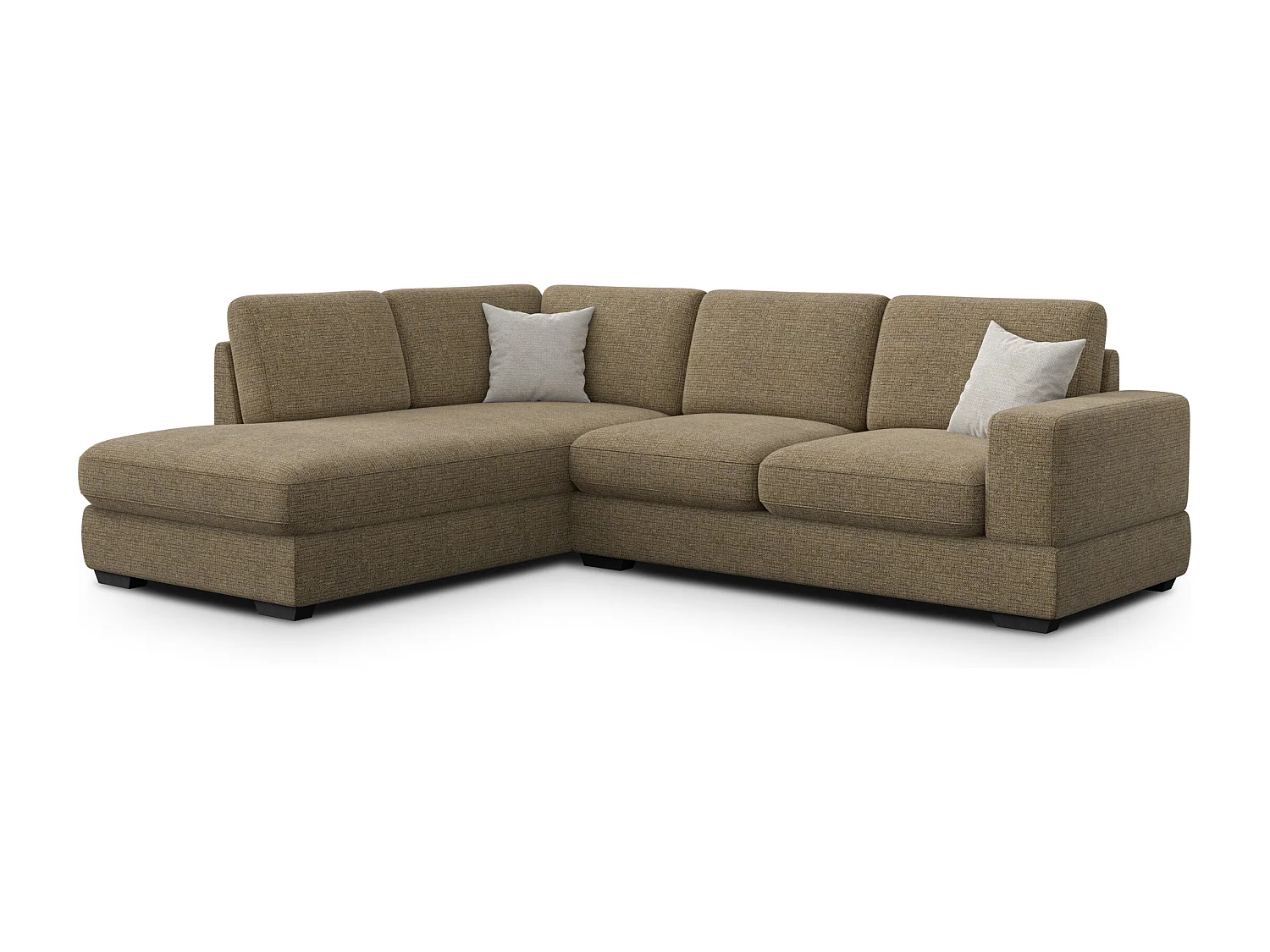 Canapé d'angle gauche 5 places OTTO, tissu taupe