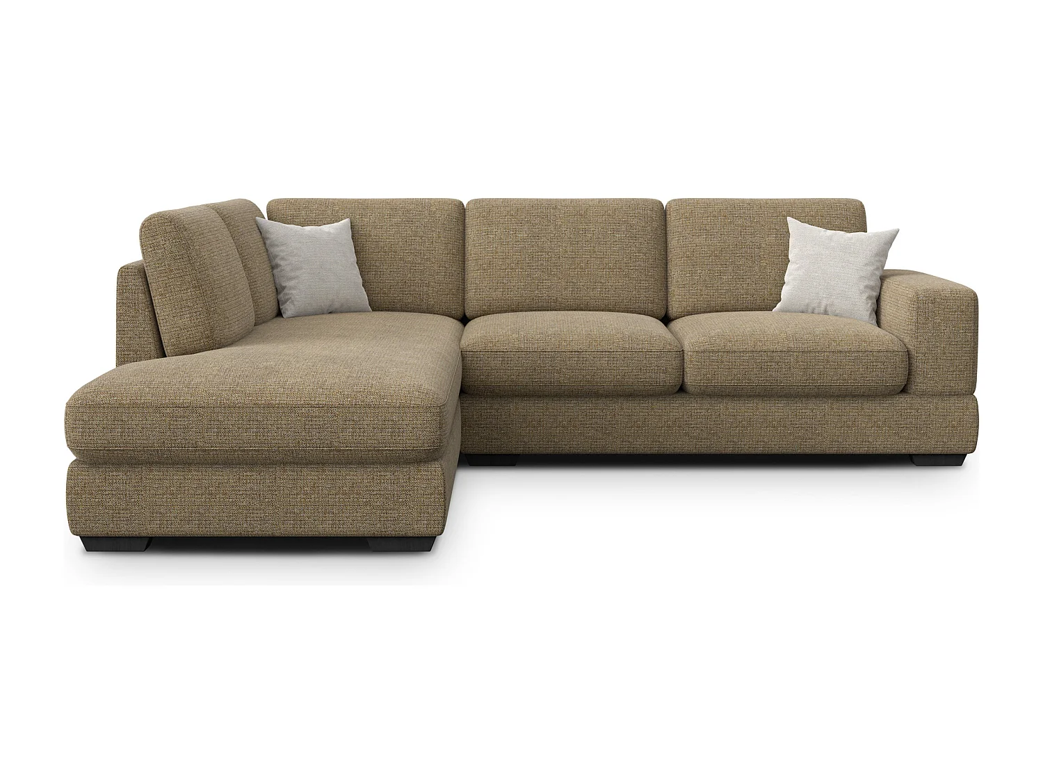 Canapé d'angle gauche 5 places OTTO, tissu taupe