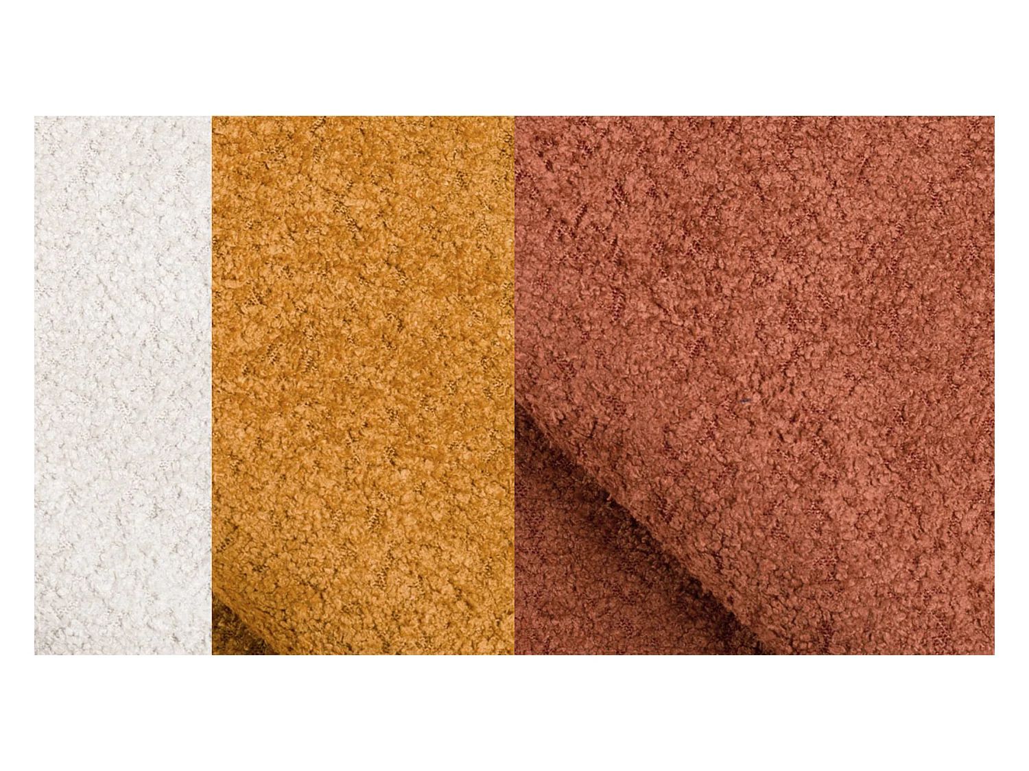 Canapé d'angle 5 places CALME, tissu orange foncé et écru