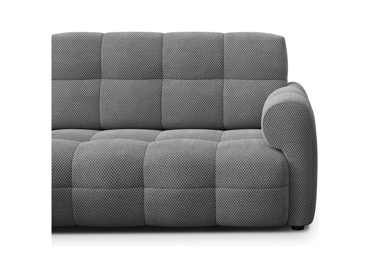 CANAPÉ D'ANGLE MELLOW 3 places, tissu gris