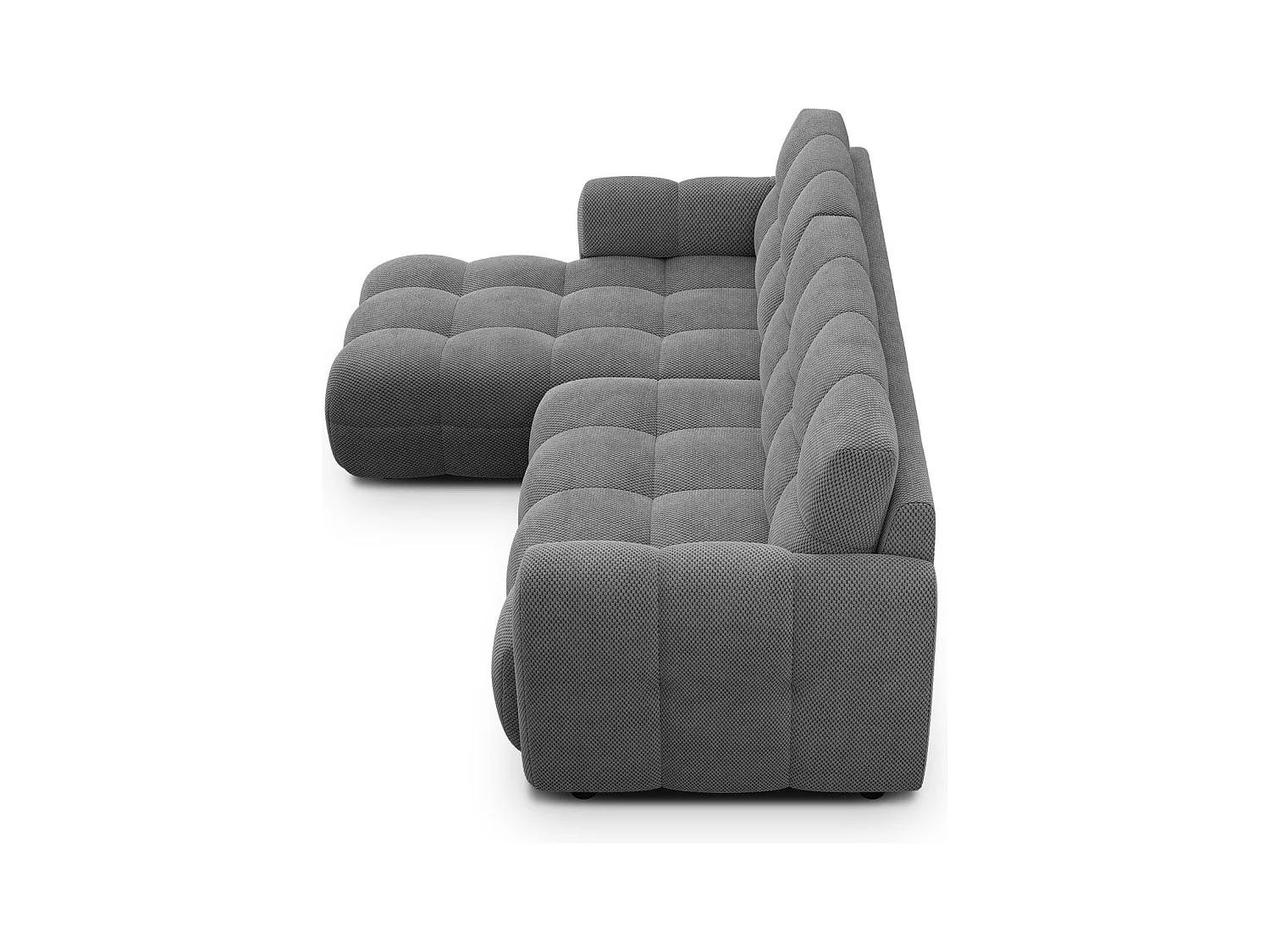 CANAPÉ D'ANGLE MELLOW 3 places, tissu gris