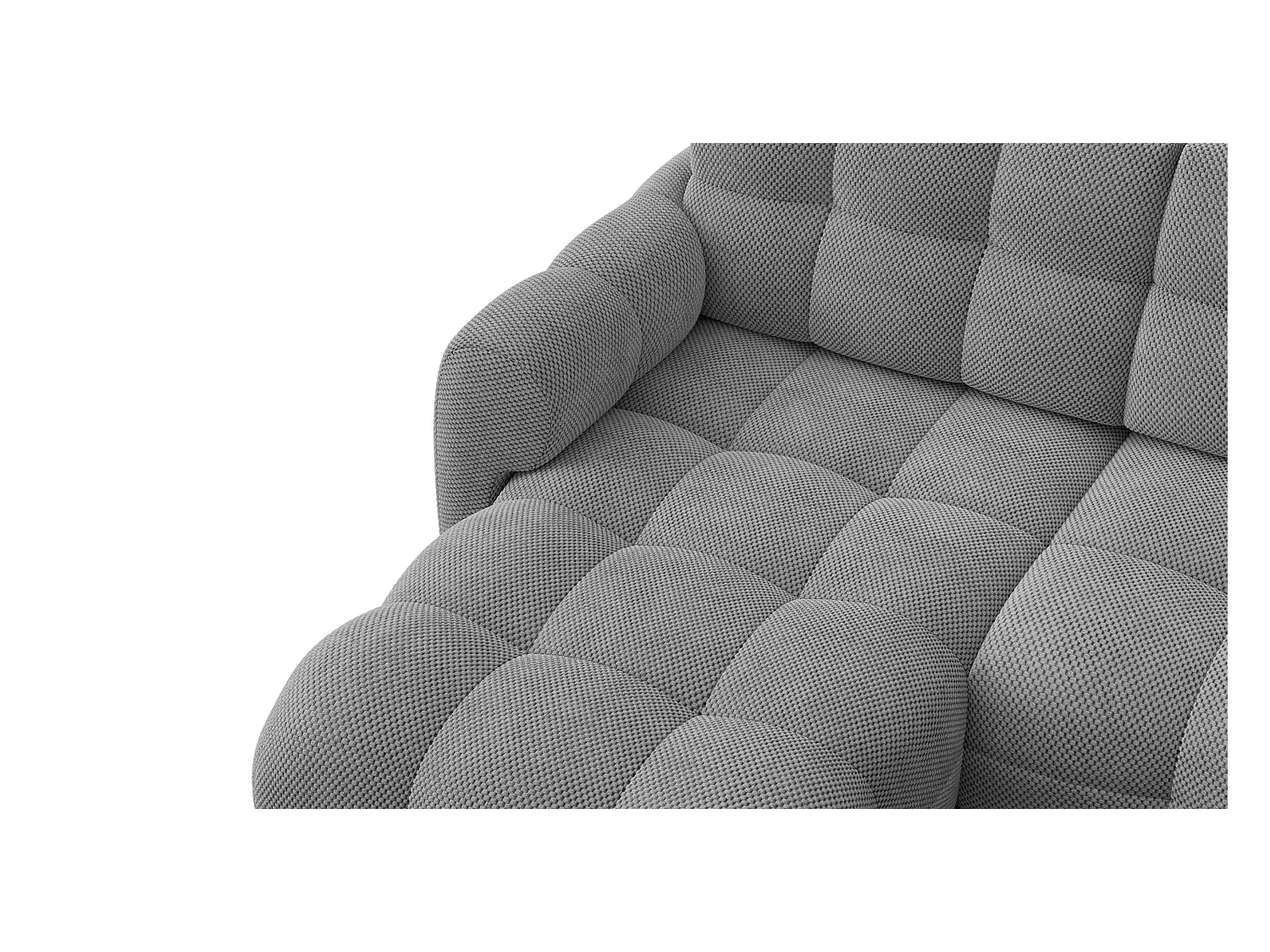 CANAPÉ D'ANGLE MELLOW 3 places, tissu gris