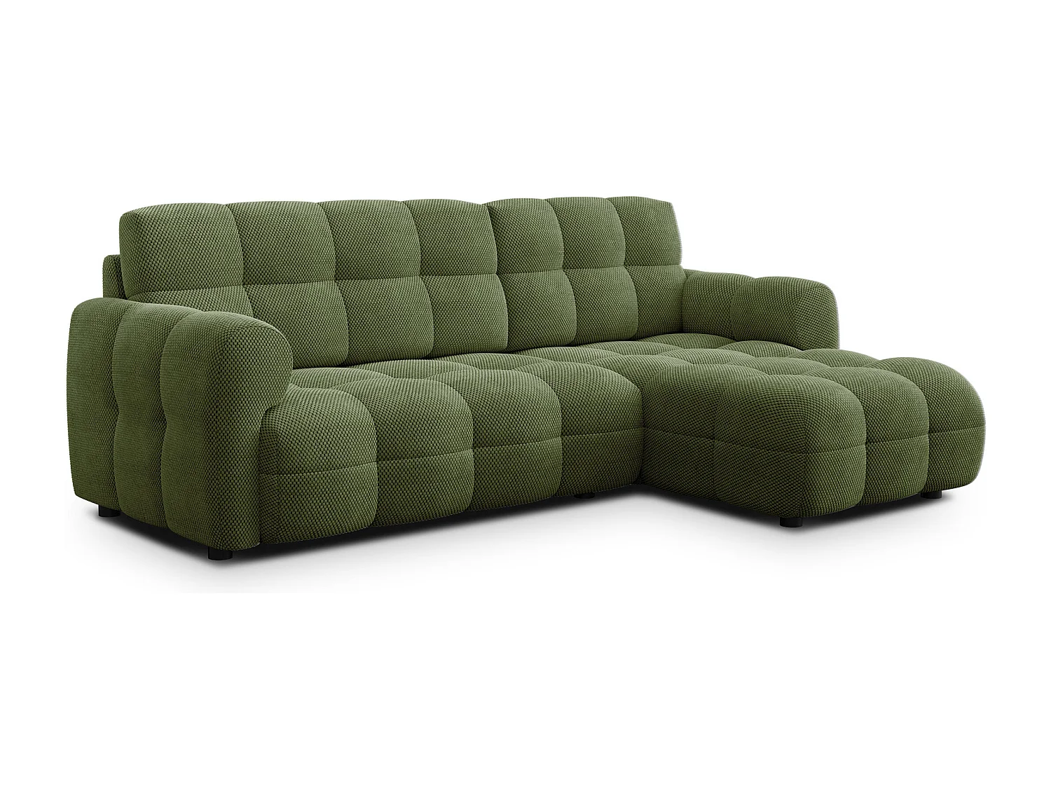 Ecksofa 3-Sitzer rechts MELLOW, olive