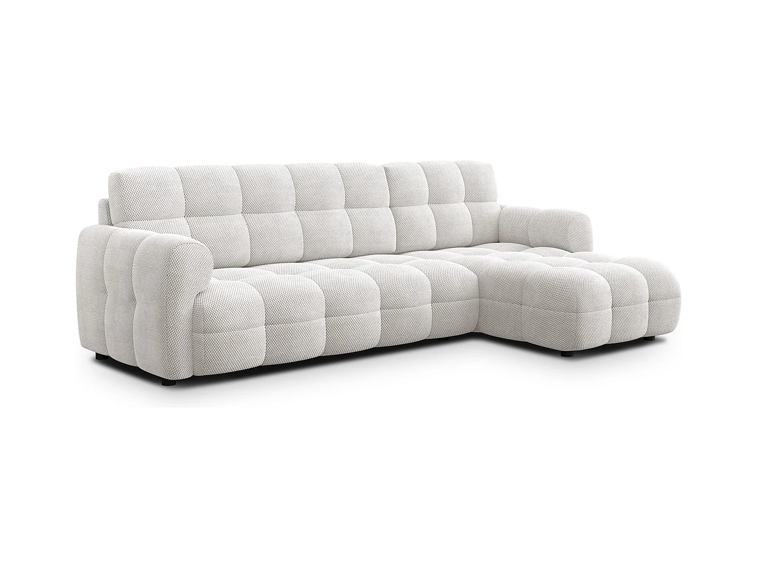 CANAPÉ D'ANGLE MELLOW 4 places, tissu crème