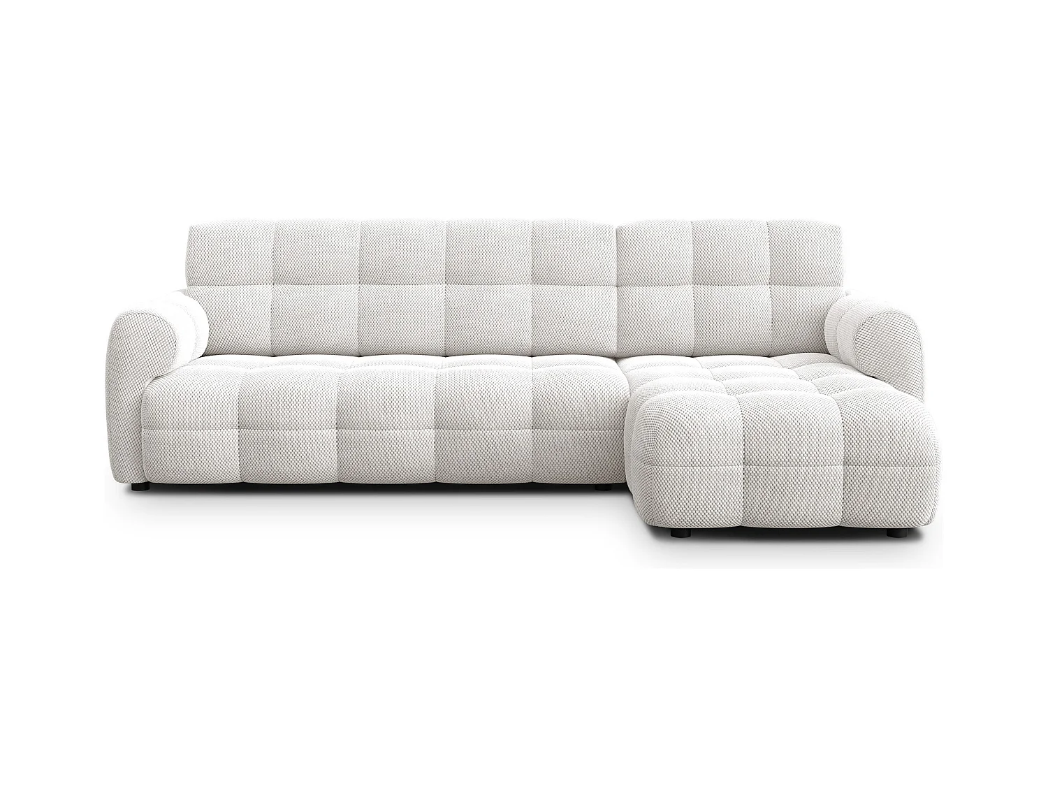 CANAPÉ D'ANGLE MELLOW 4 places, tissu crème