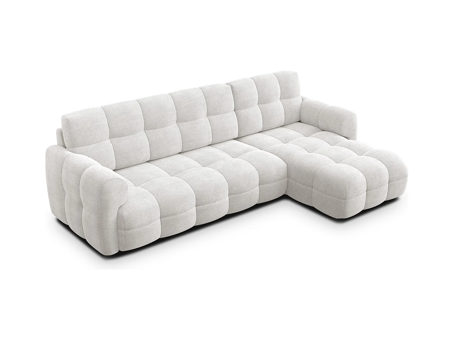 CANAPÉ D'ANGLE MELLOW 4 places, tissu crème