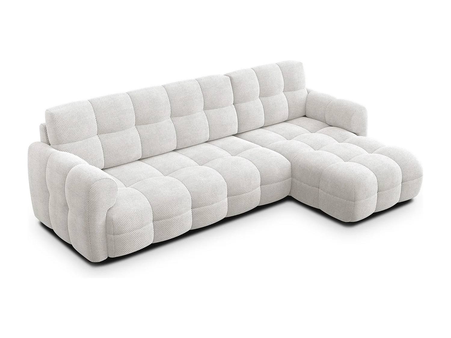 CANAPÉ D'ANGLE MELLOW 4 places, tissu crème