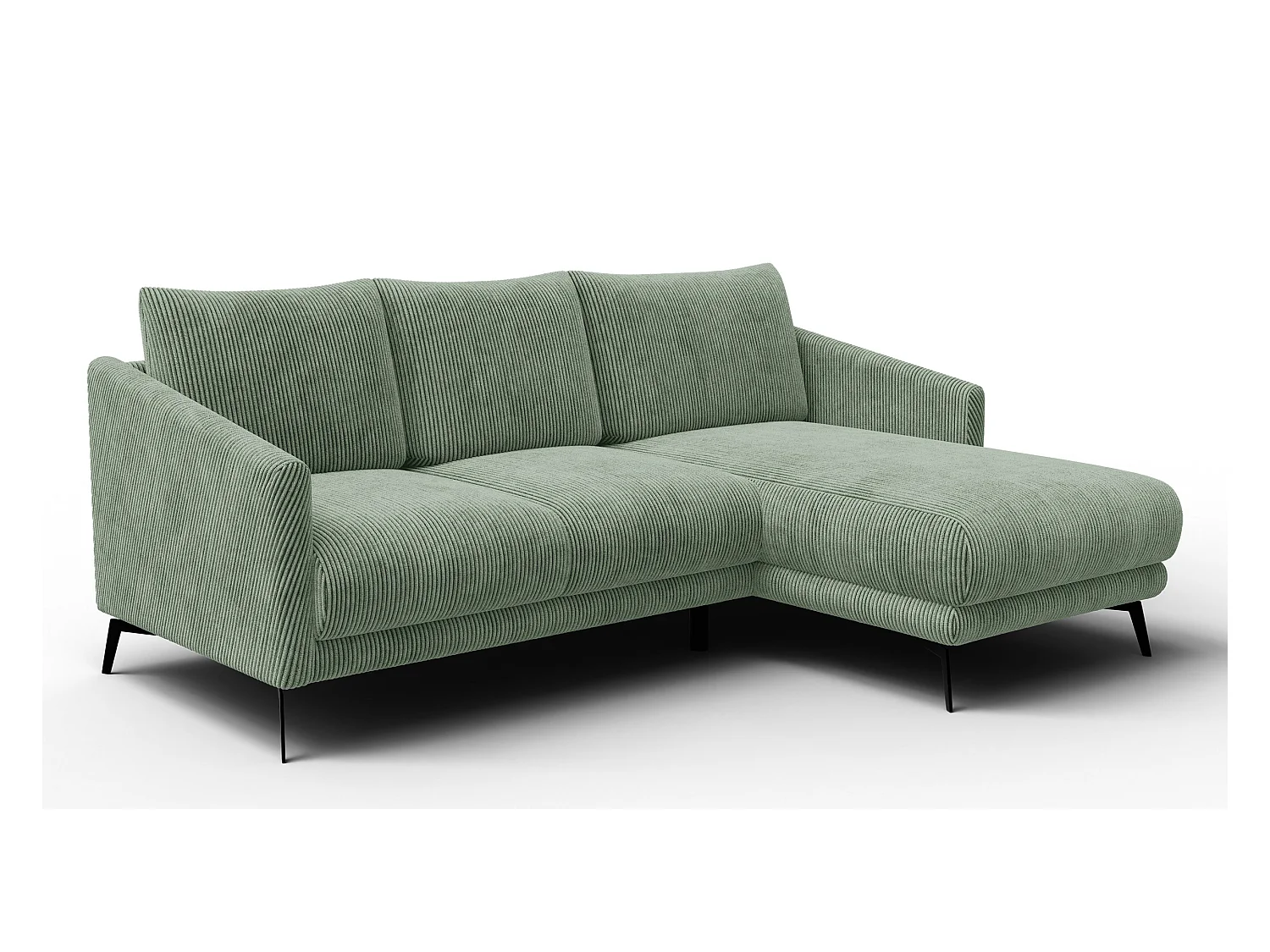 Canapé d'angle droit 3 places VILT, tissu sauge