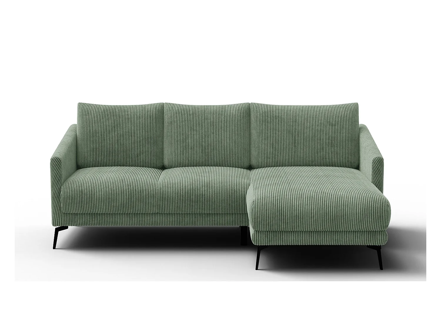 Canapé d'angle droit 3 places VILT, tissu sauge