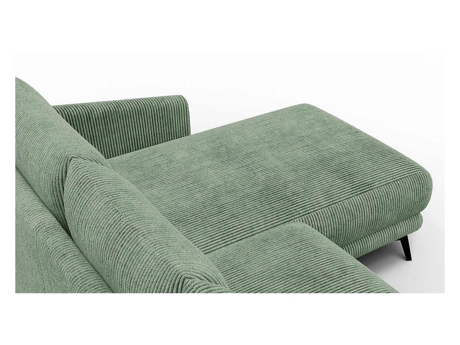 Canapé d'angle droit 3 places VILT, tissu sauge