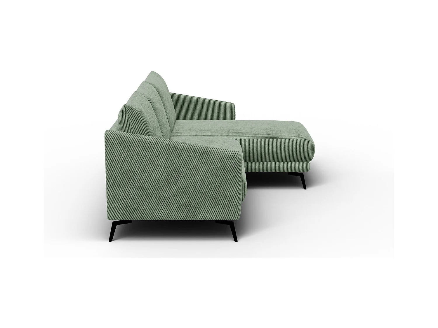 Canapé d'angle droit 3 places VILT, tissu sauge