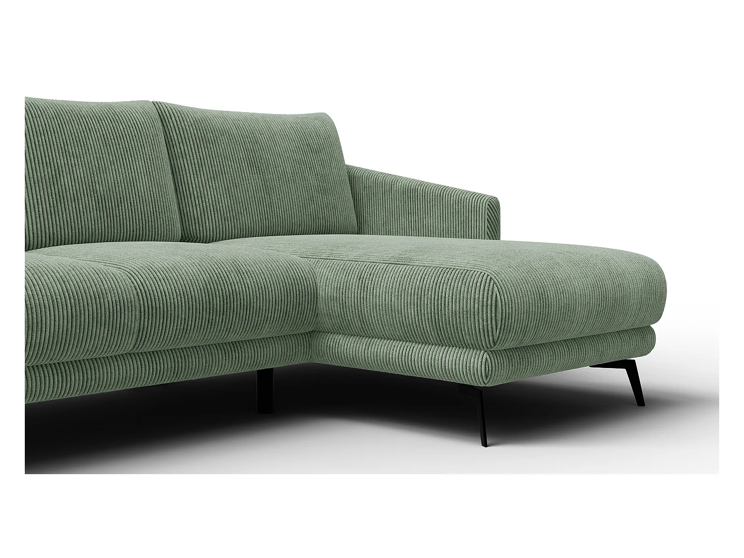 Canapé d'angle droit 3 places VILT, tissu sauge