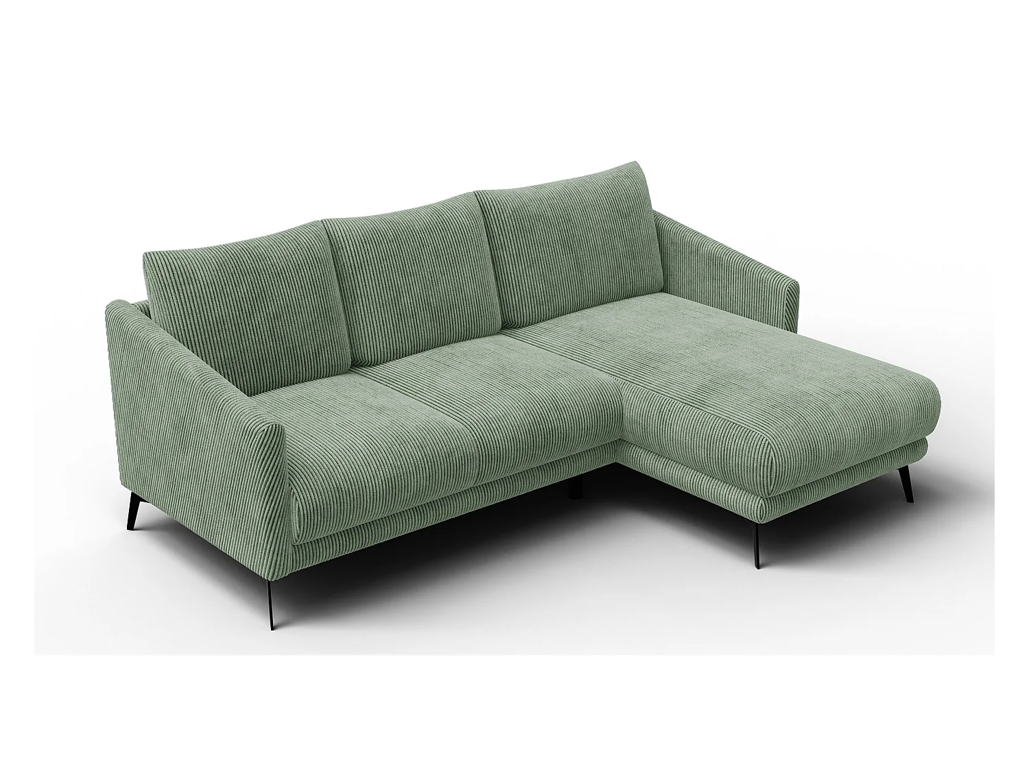 Canapé d'angle droit 3 places VILT, tissu sauge