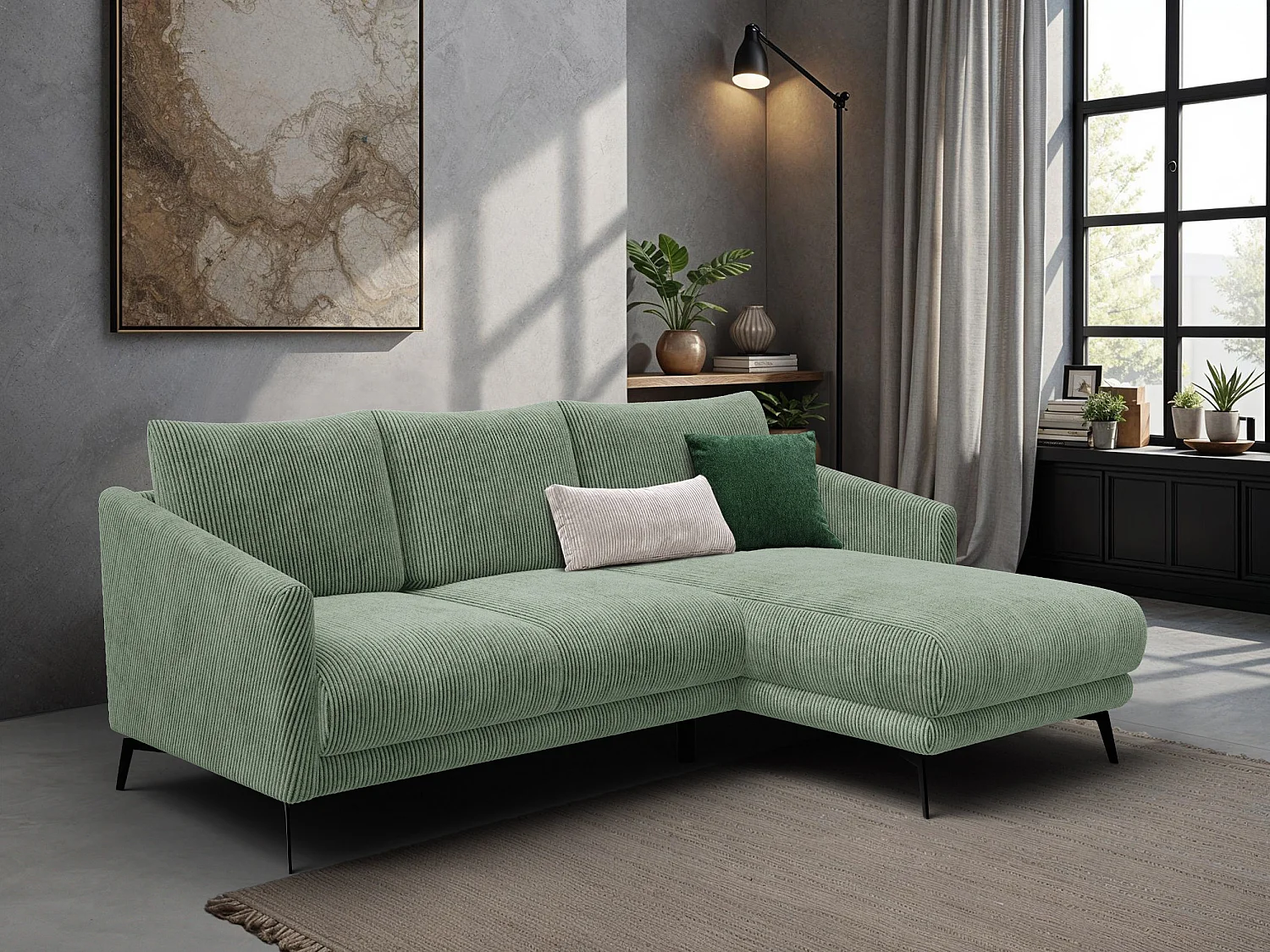 Ecksofa 3-Sitzer rechts VILT, mint