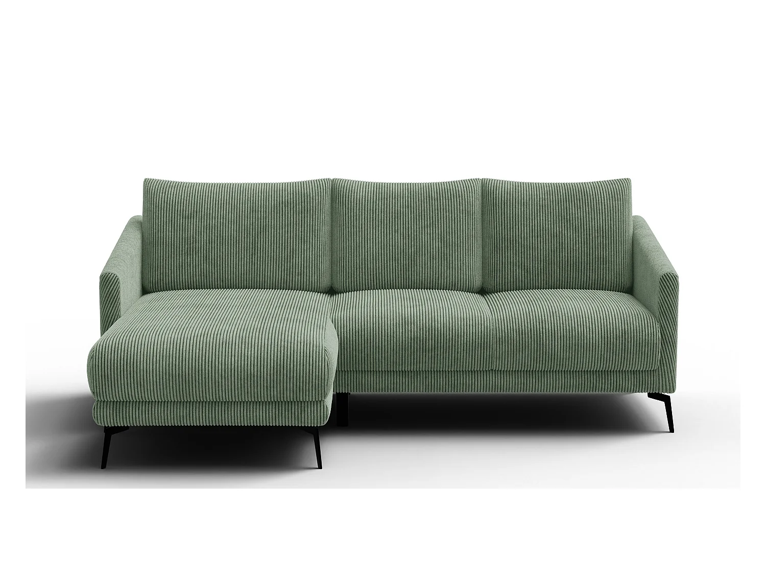 Canapé d'angle gauche 3 places VILT, tissu sauge