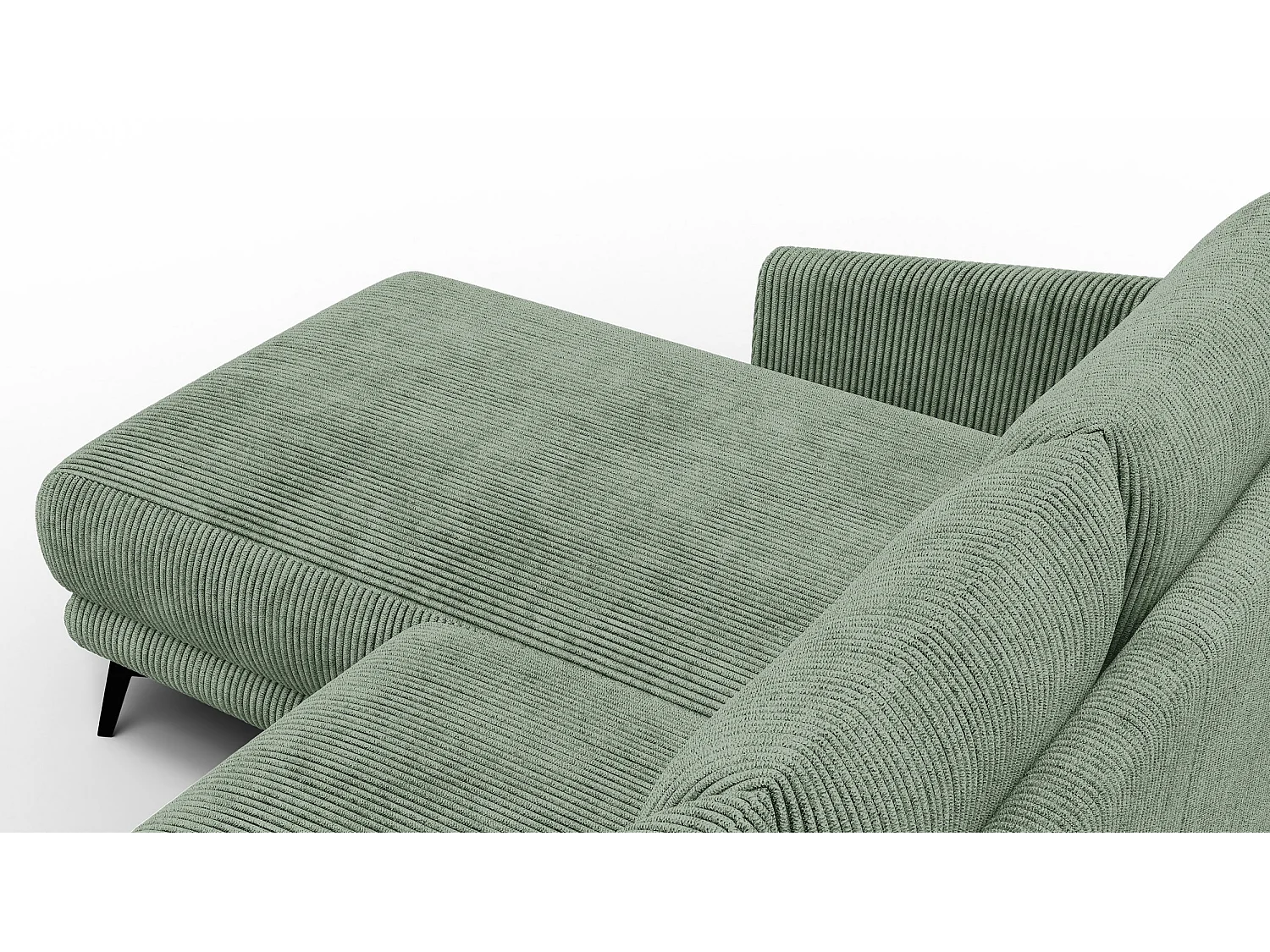 Canapé d'angle gauche 3 places VILT, tissu sauge