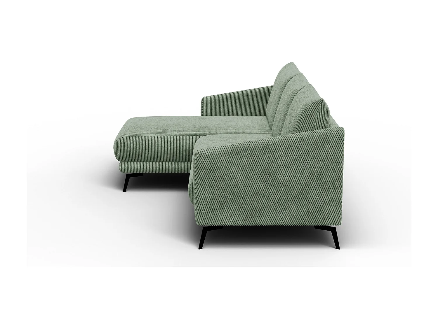 Canapé d'angle gauche 3 places VILT, tissu sauge