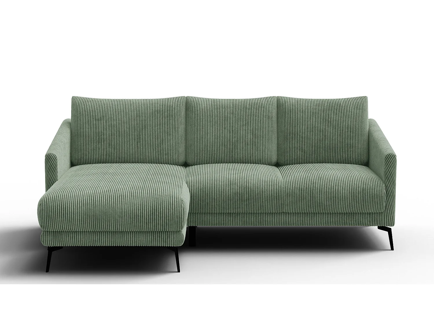 Canapé d'angle gauche 3 places VILT, tissu sauge