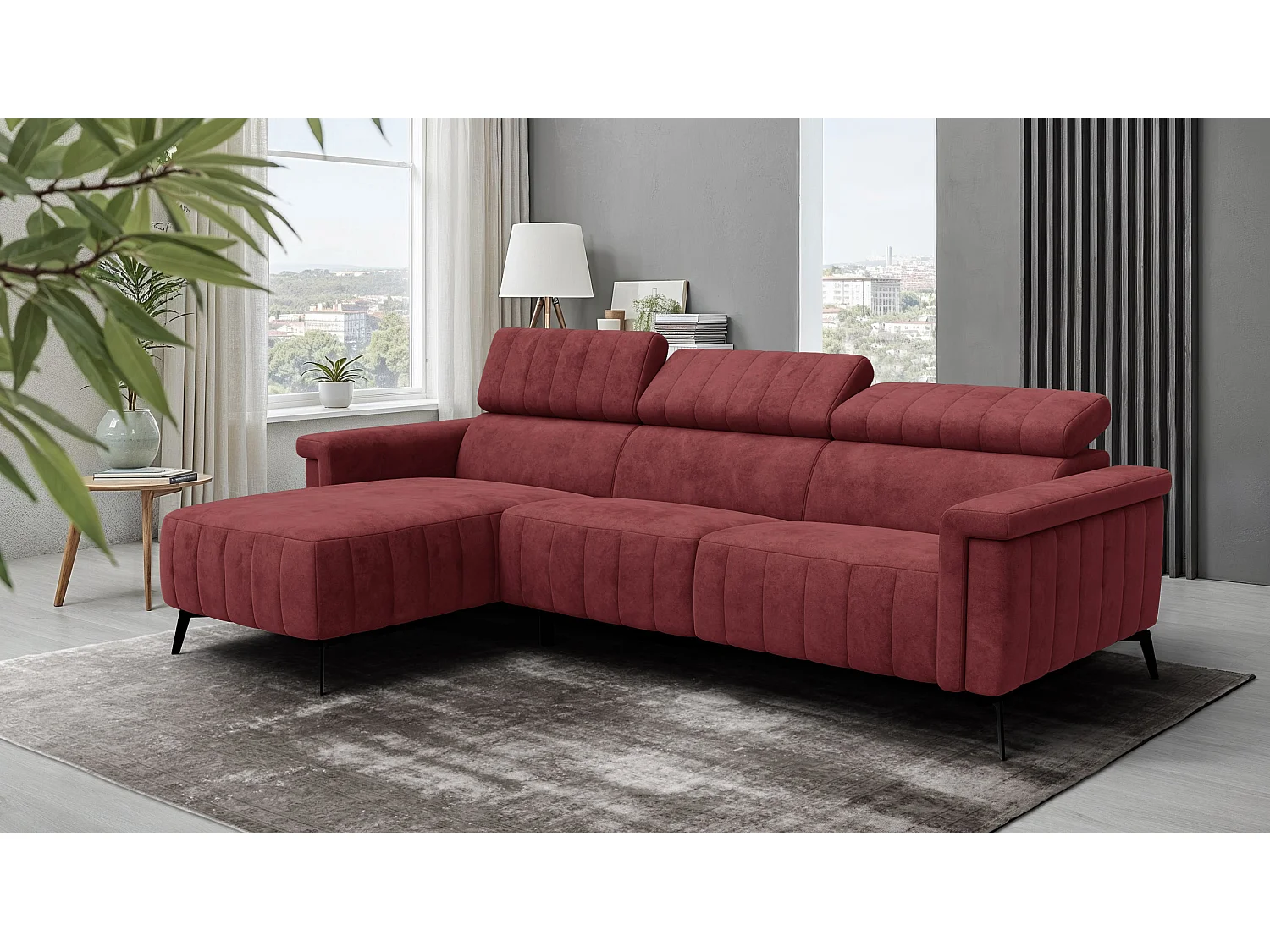 Ecksofa 4-Sitzer NORDEL, bordeaux