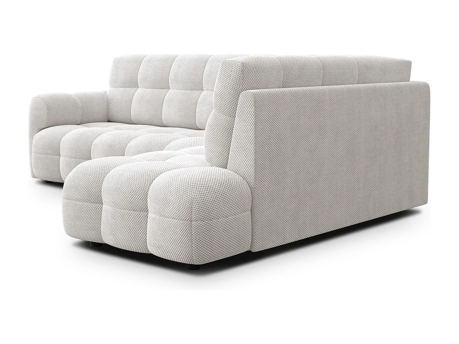 CANAPÉ D'ANGLE MELLOW 5 places, tissu crème