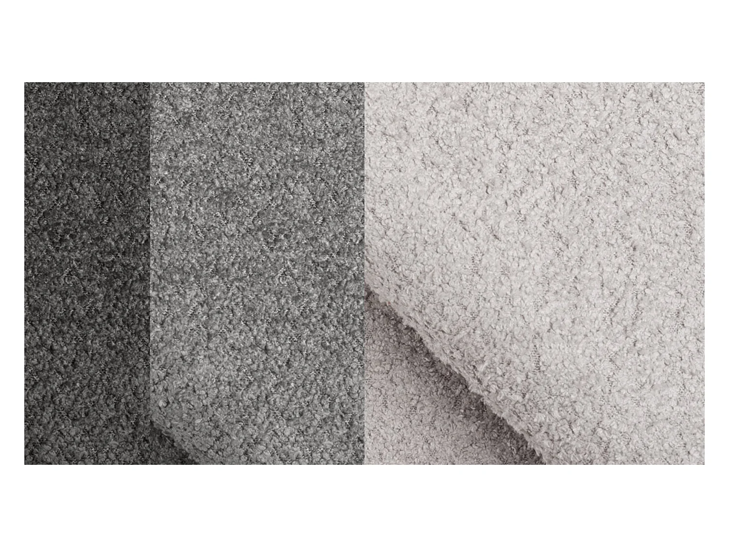 Canapé d'angle 5 places CALME, tissu gris clair et gris foncé