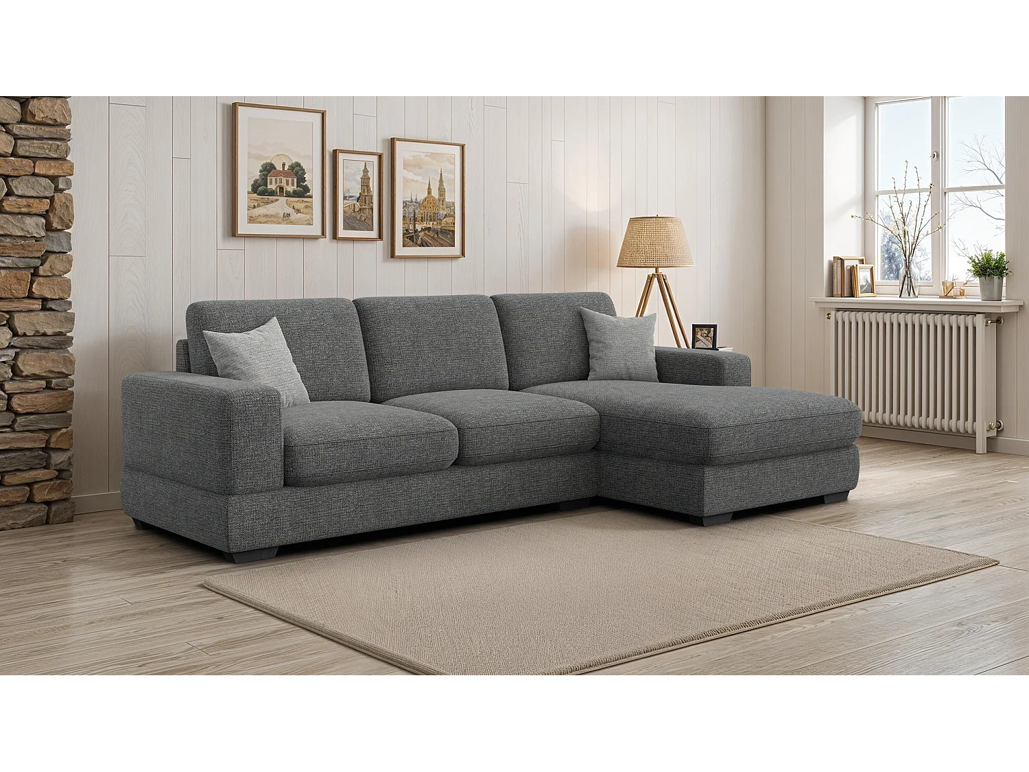 Ecksofa 4-Sitzer rechts OTTO, anthracit