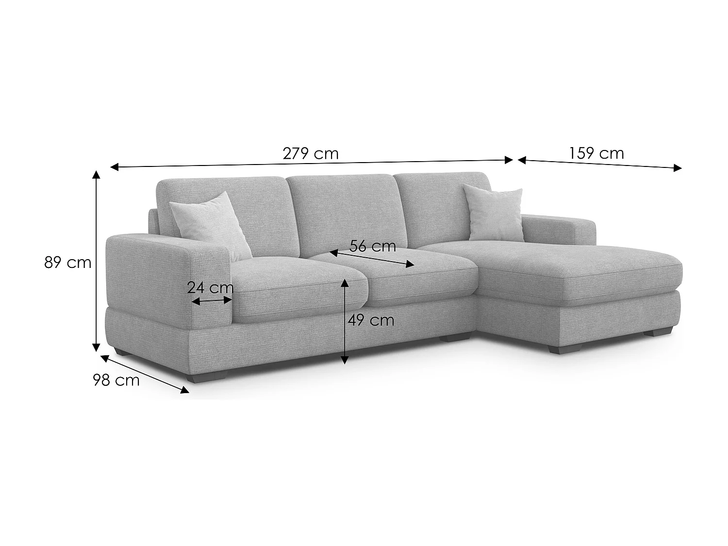 Ecksofa 4-Sitzer rechts OTTO, anthracit