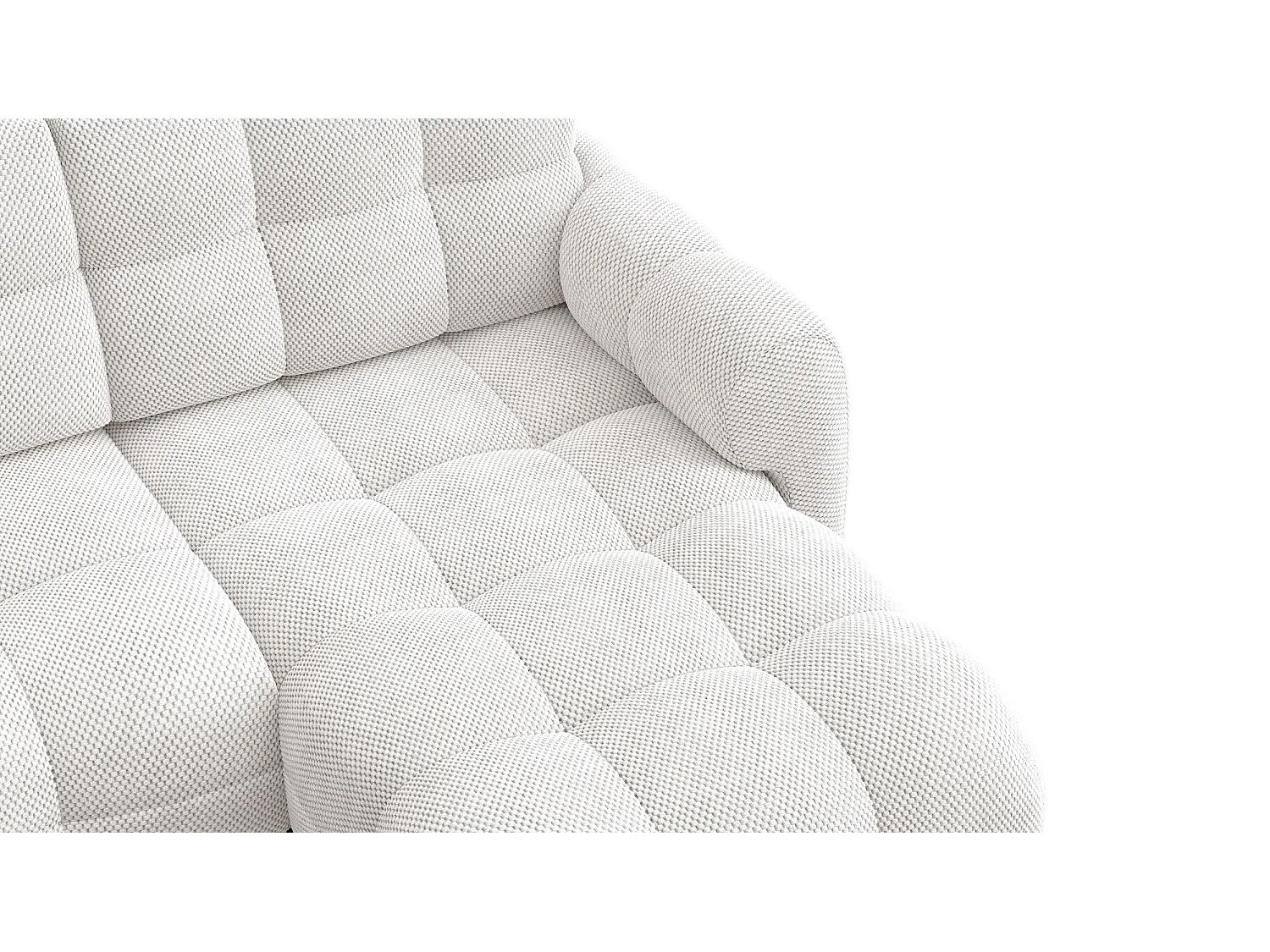 CANAPÉ D'ANGLE MELLOW 3 places, tissu crème