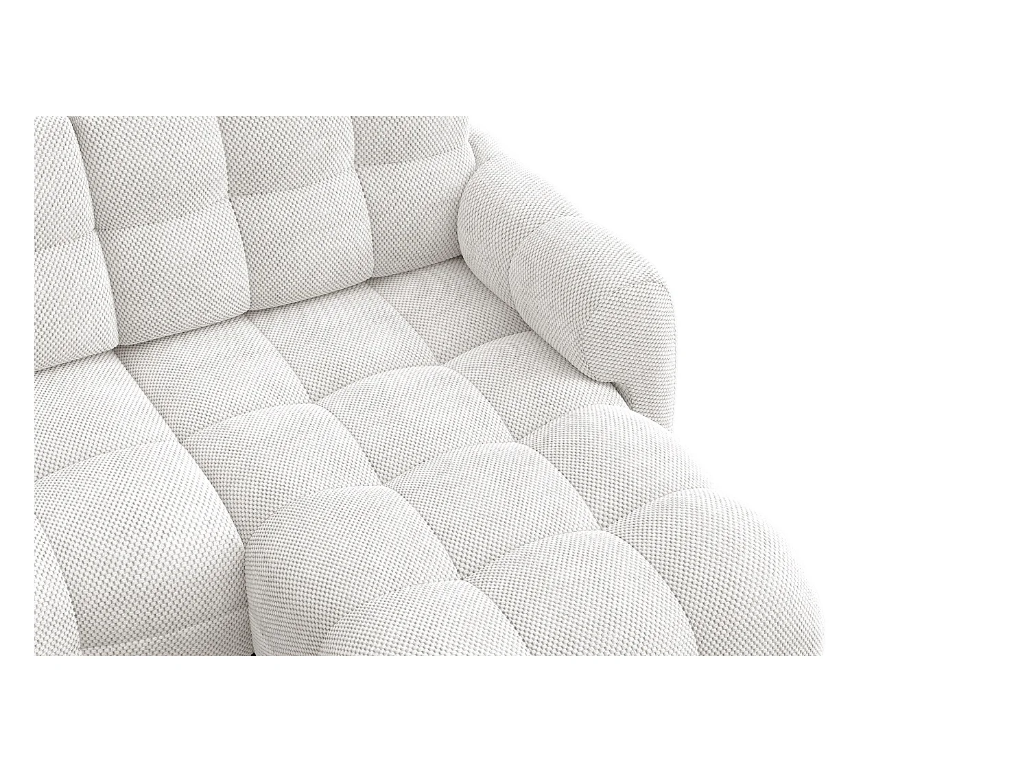 CANAPÉ D'ANGLE MELLOW 3 places, tissu crème