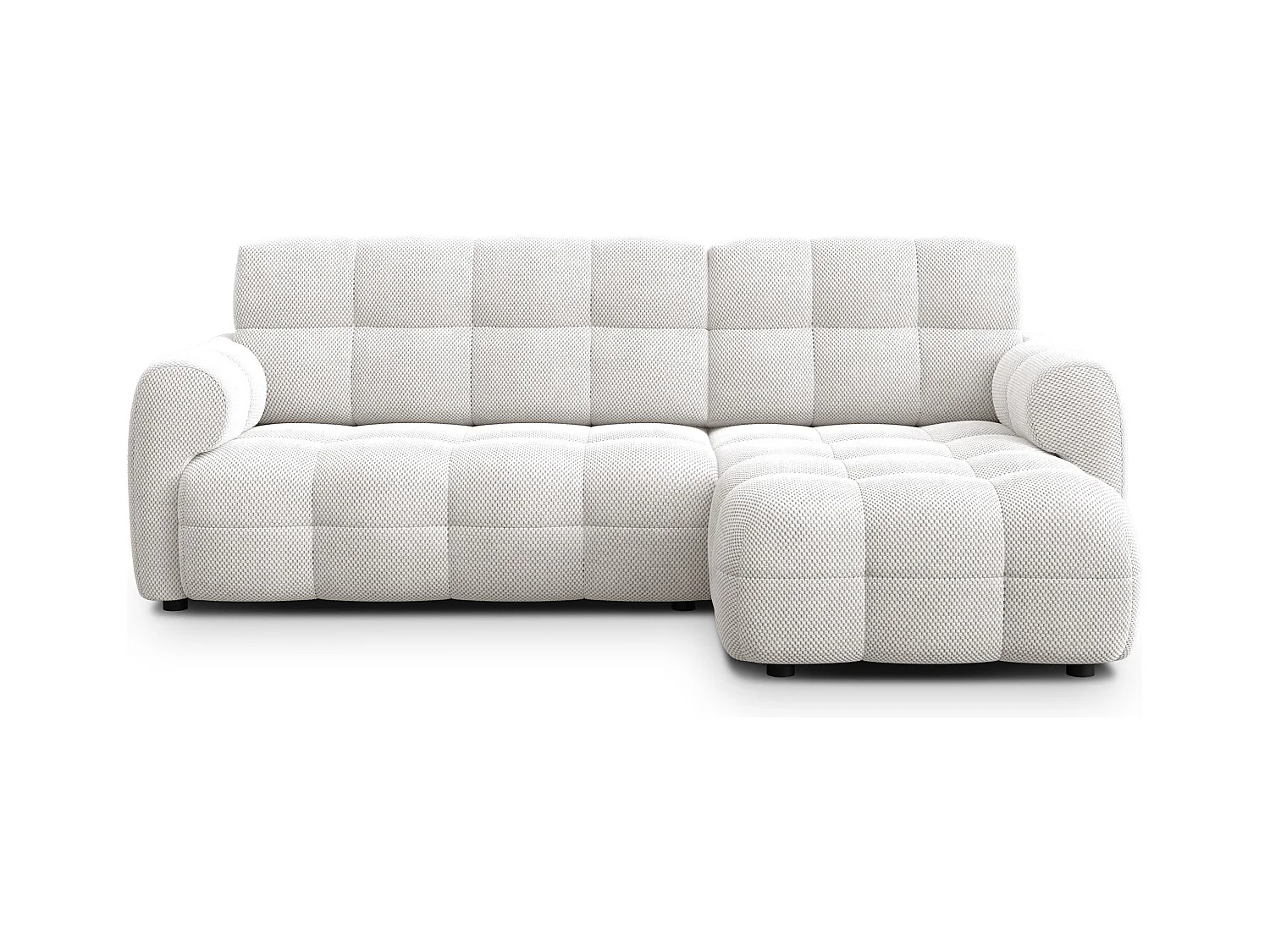 CANAPÉ D'ANGLE MELLOW 3 places, tissu crème