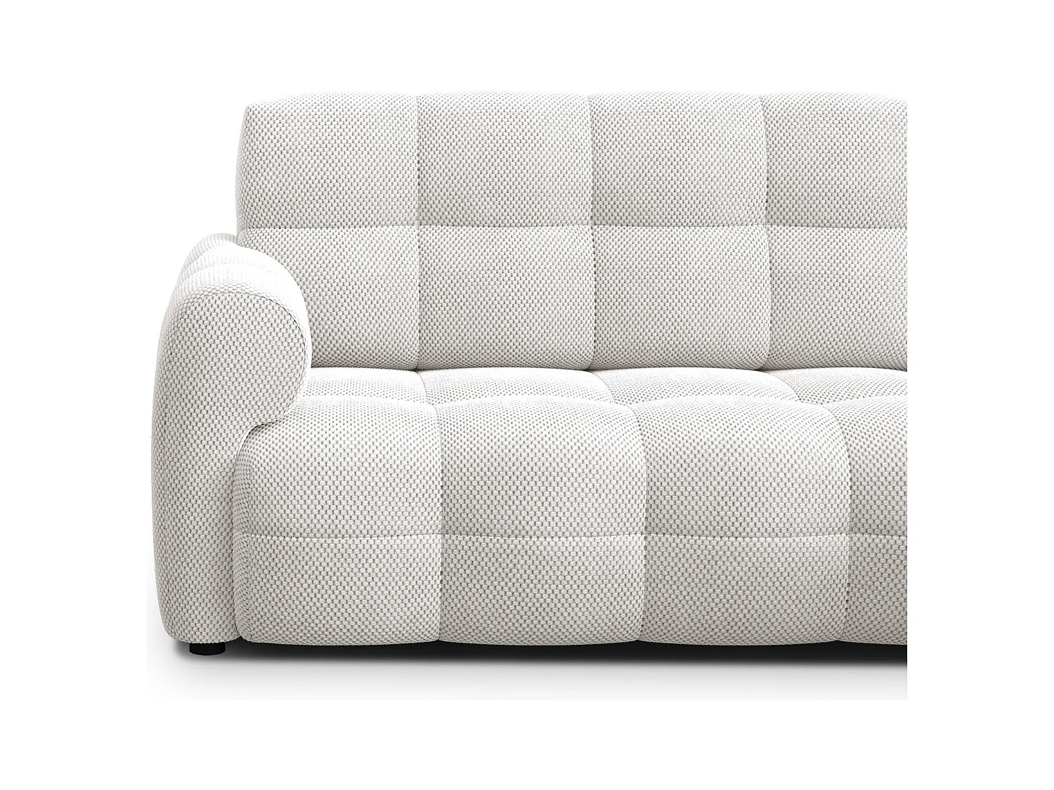 CANAPÉ D'ANGLE MELLOW 3 places, tissu crème