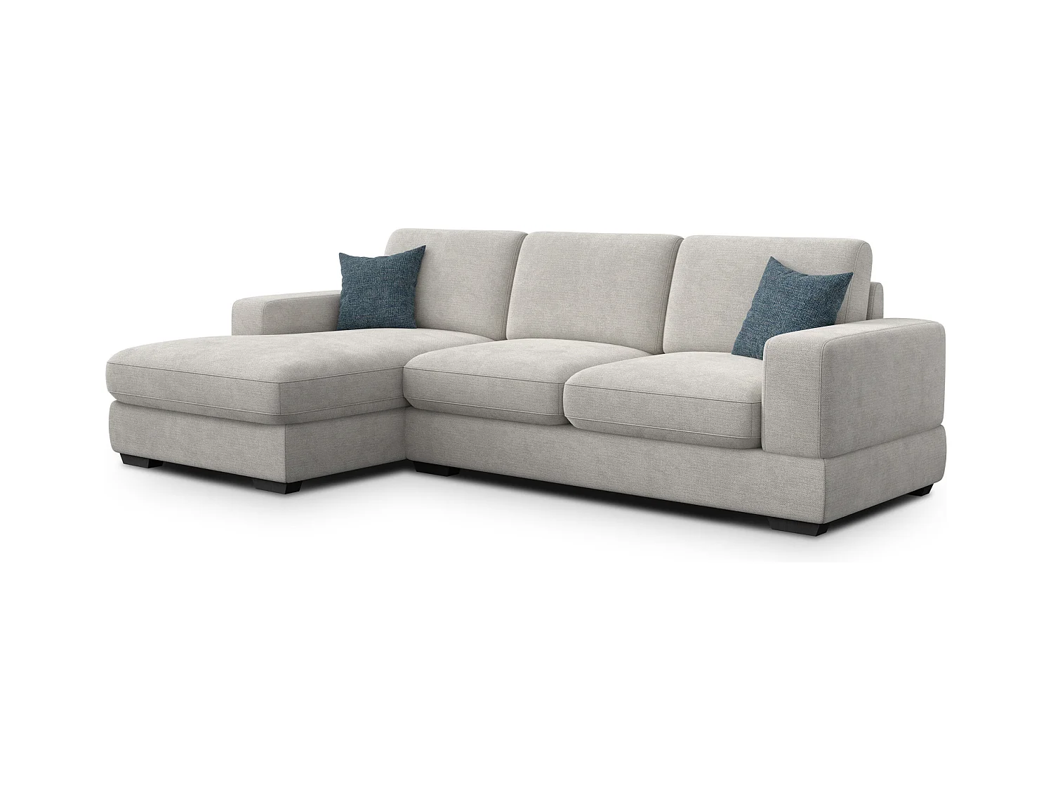 Canapé d'angle gauche 4 places OTTO, tissu crème