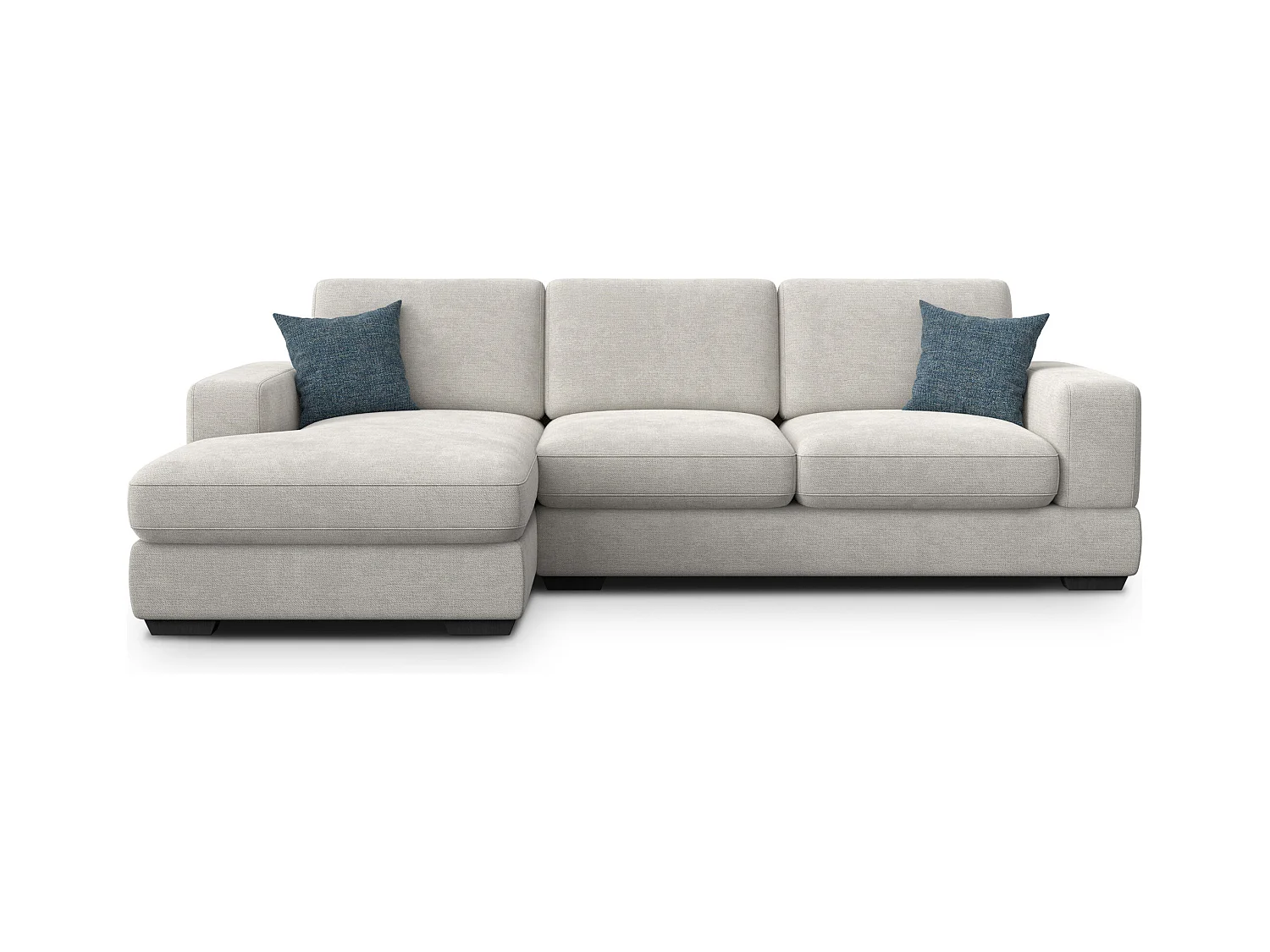 Canapé d'angle gauche 4 places OTTO, tissu crème