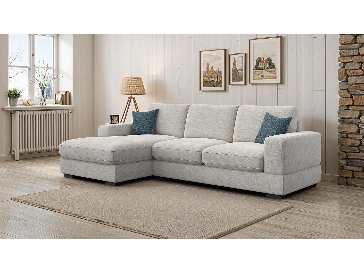 Ecksofa 4-Sitzer links OTTO, creme