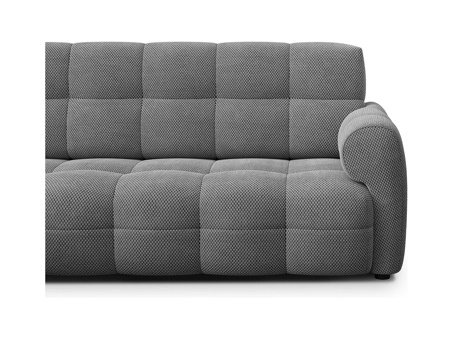 CANAPÉ D'ANGLE MELLOW 4 places, tissu gris