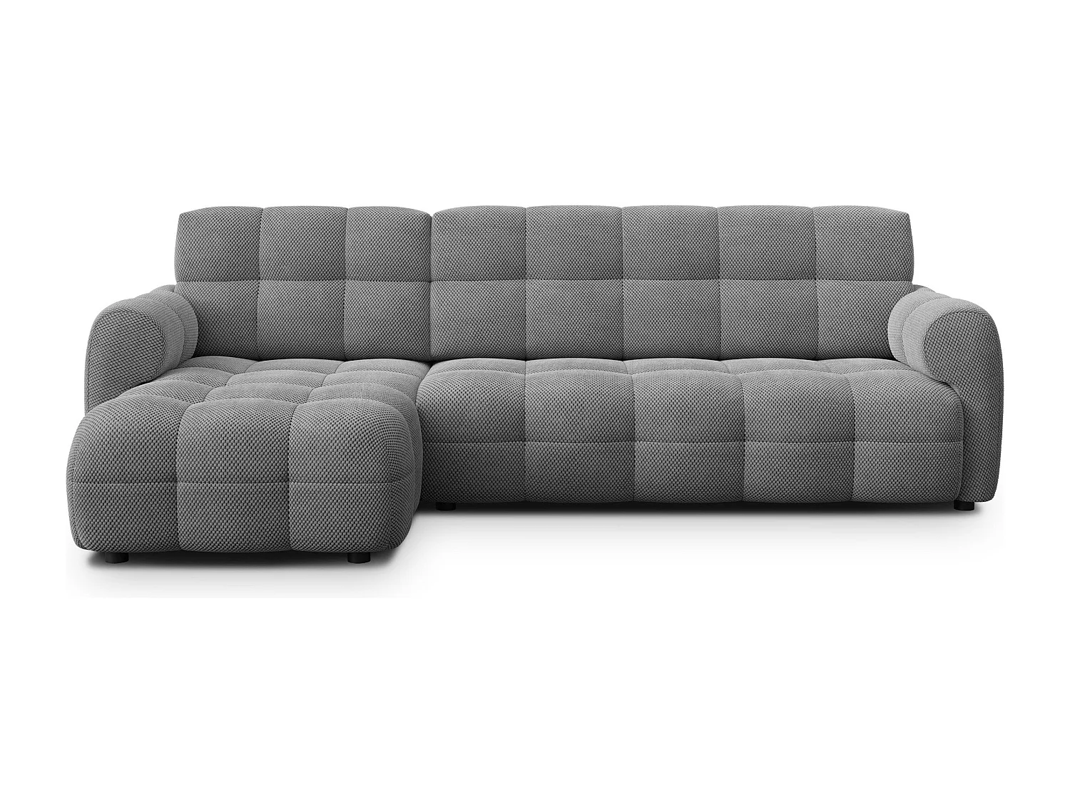 CANAPÉ D'ANGLE MELLOW 4 places, tissu gris