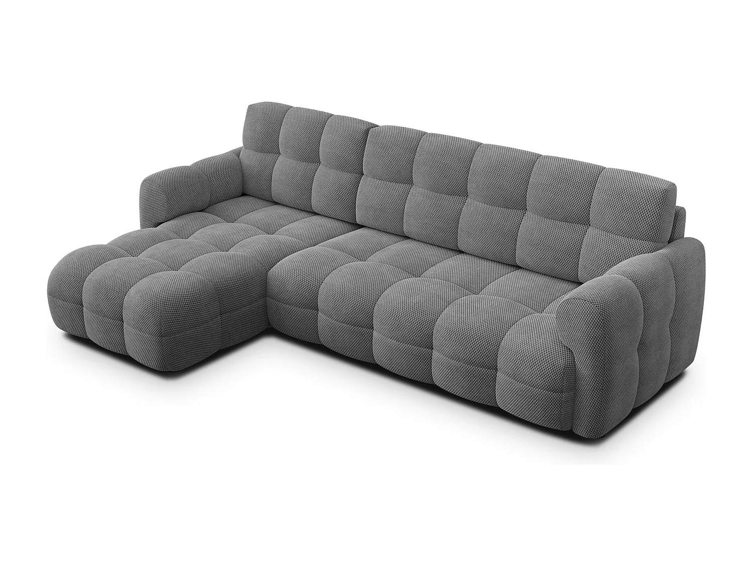 CANAPÉ D'ANGLE MELLOW 4 places, tissu gris