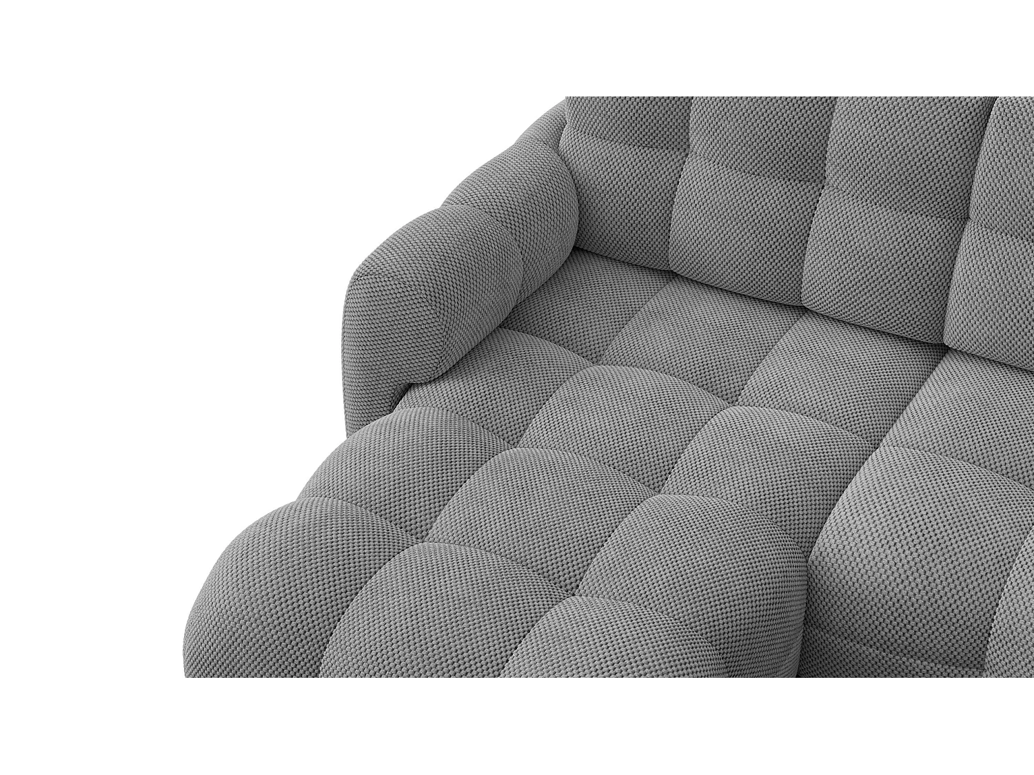 CANAPÉ D'ANGLE MELLOW 4 places, tissu gris