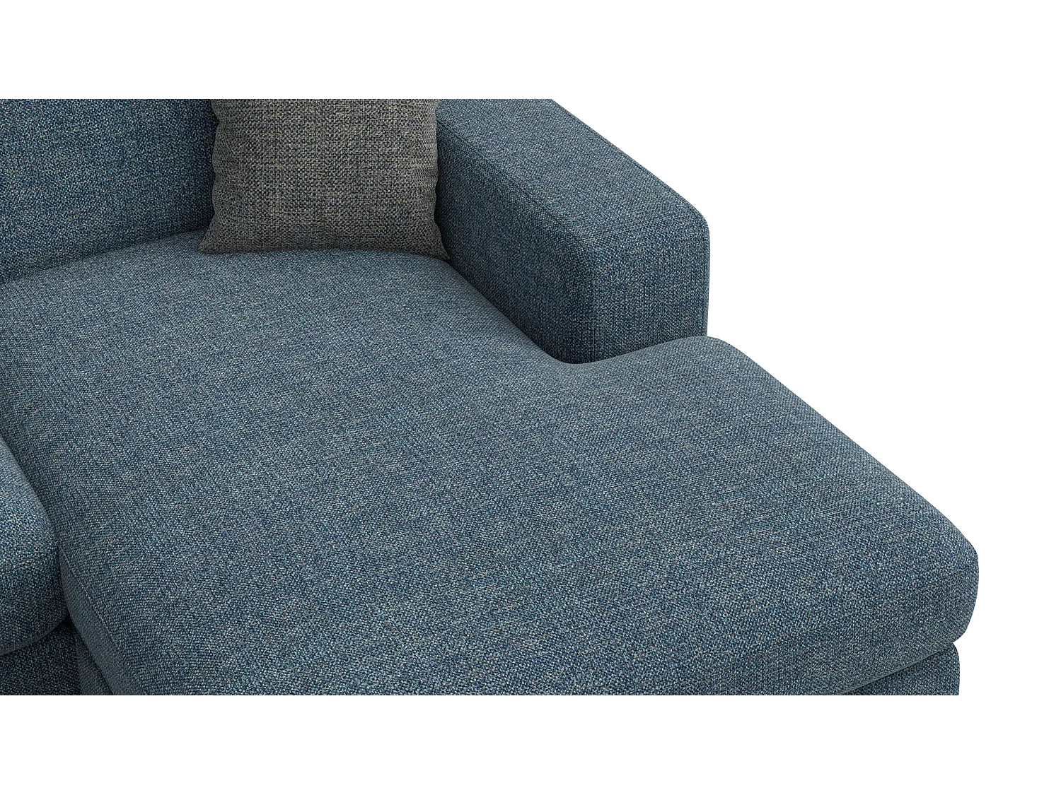 Canapé d'angle droit 4 places OTTO, tissu bleu marine