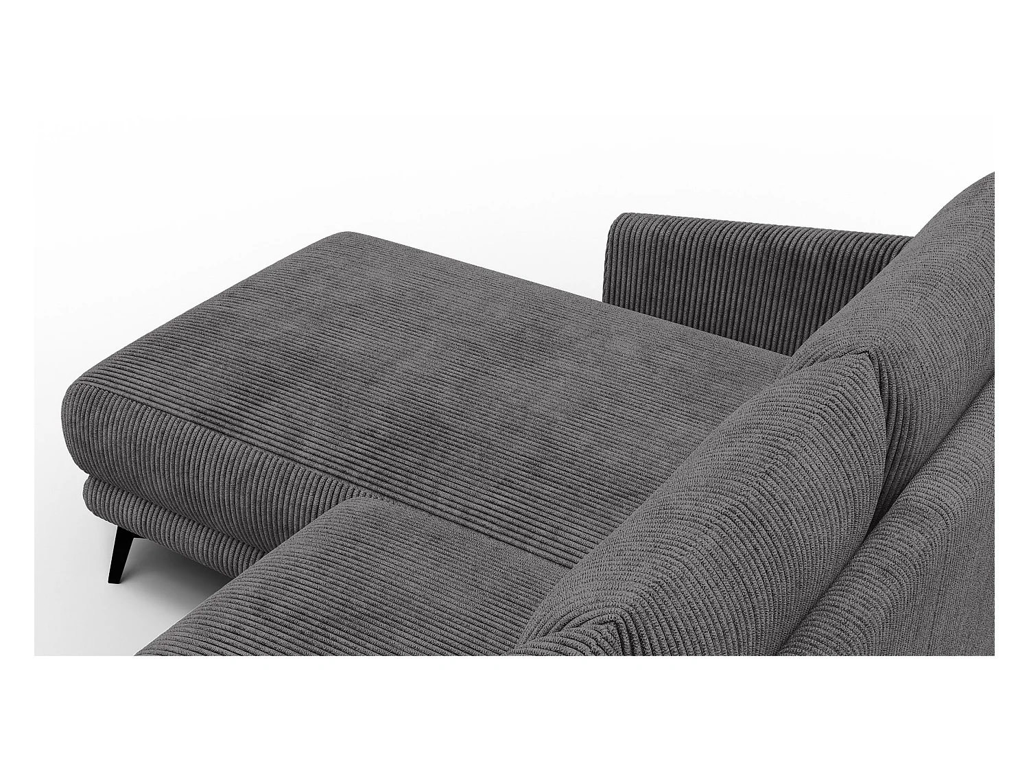 Canapé d'angle gauche 3 places VILT, tissu gris foncé
