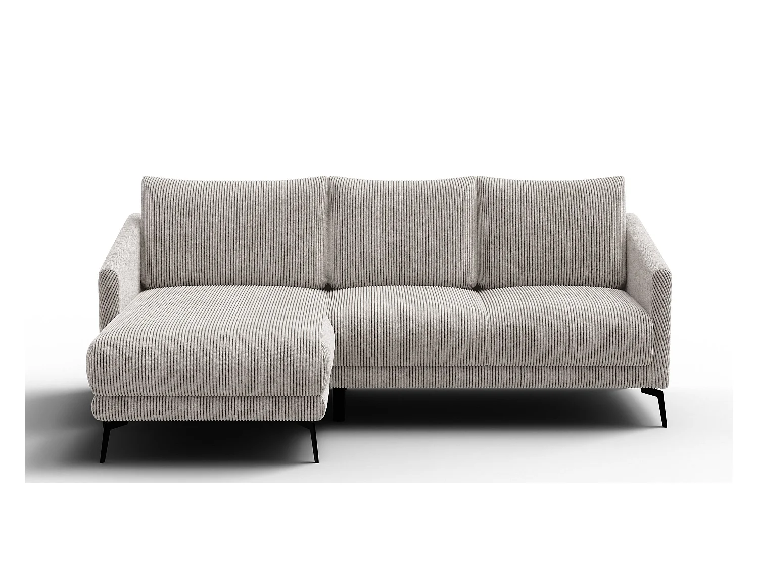 Canapé d'angle gauche 3 places VILT, tissu blanc