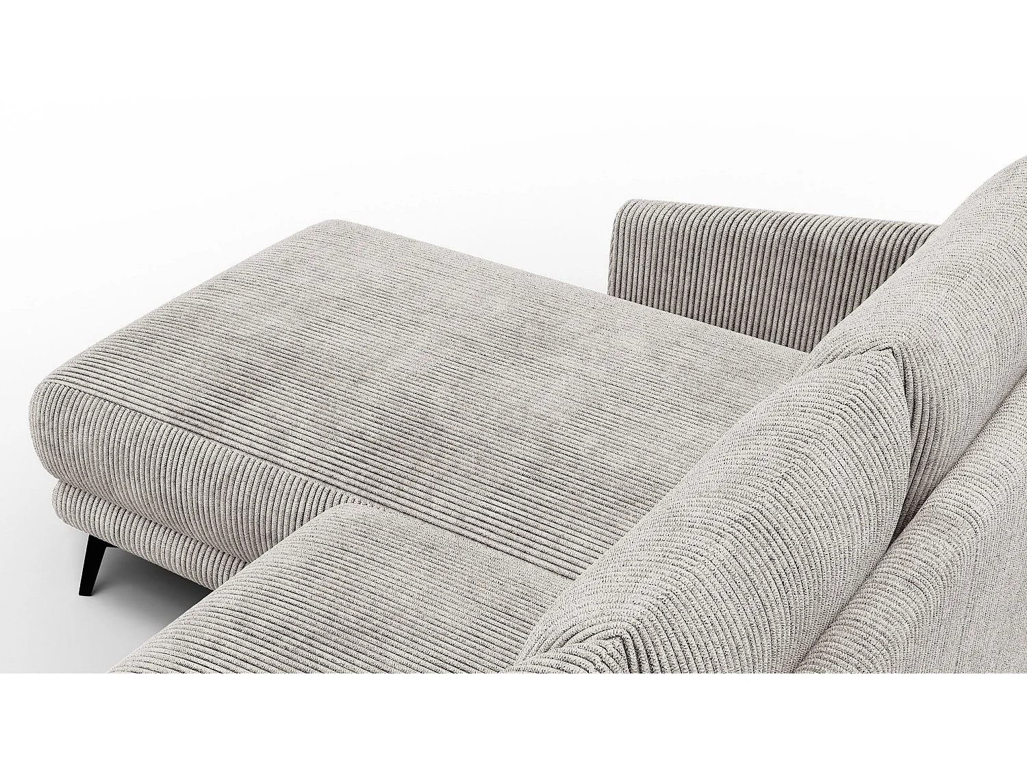 Canapé d'angle gauche 3 places VILT, tissu blanc