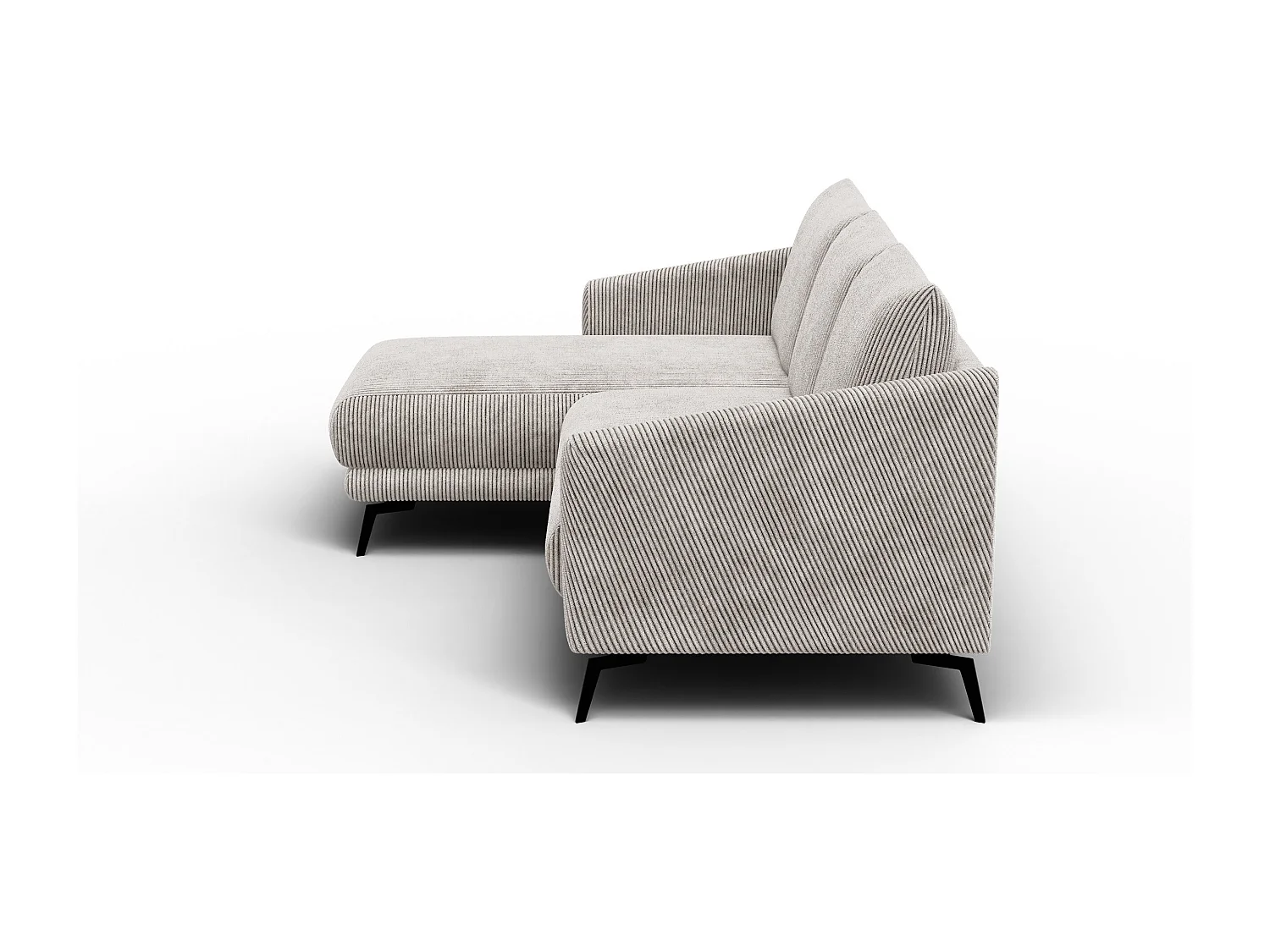 Canapé d'angle gauche 3 places VILT, tissu blanc