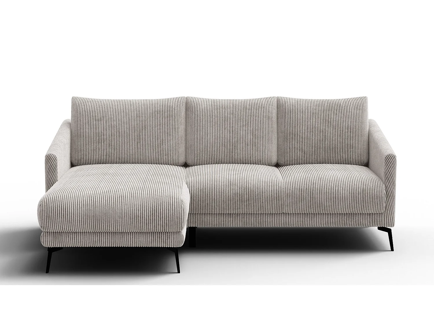 Canapé d'angle gauche 3 places VILT, tissu blanc